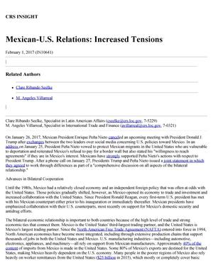 Primary view of object titled 'Mexican-U.S. Relations: Increased Tensions'.