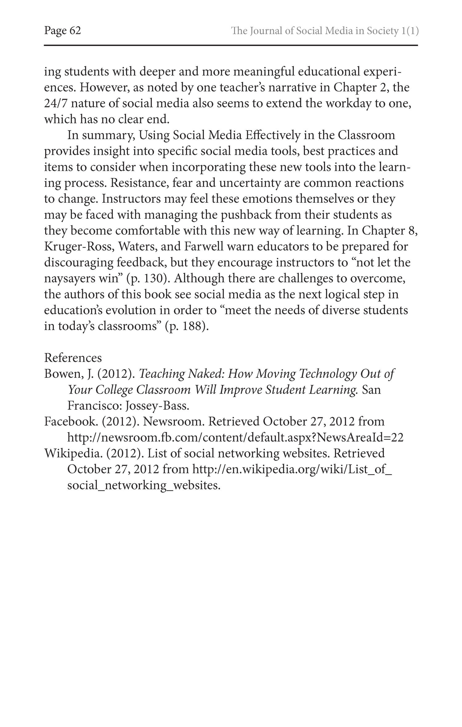 Book Review: Using Social Media Effectively in the Classroom: Blogs, Wikis,  Twitter, and More. - Page 62 - UNT Digital Library