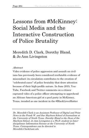 Lessons from #McKinney: Social Media and the Interactive Construction of Police Brutality