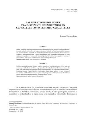 Las Estrategias Del Poder Traumatizante De Un Dictador en La Fiesta Del Chivo, De Mario Vargas Llosa