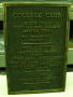 Primary view of [College Club plaque]