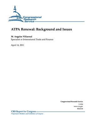 Primary view of object titled 'ATPA Renewal: Background and Issues'.