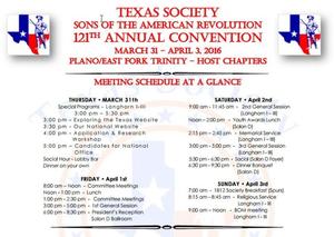 Texas Society Sons of the American Revolution 121st Annual Convention