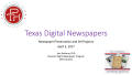 Primary view of Texas Digital newspapers: Newspaper Preservation and DH Projects