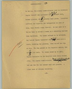Primary view of object titled '[News Script: Commissioners]'.