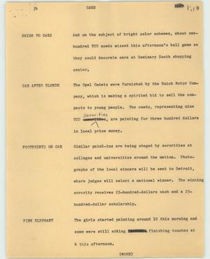Primary view of object titled '[News Script: Cars]'.