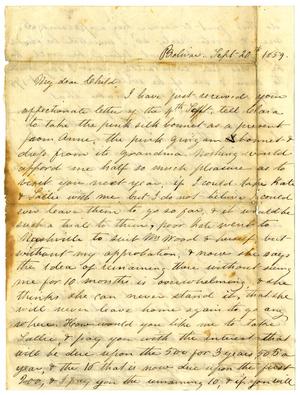 [Letter from Maud C. Fentress to David Fentress, September 20, 1859]