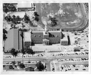 [Aerial Photograph of the North Texas State College Administration Building, around 1956]
