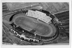 [Aerial Photograph of North Texas State University, Fouts Field Stadium, 1969]