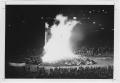 Photograph: [Elevated view of North Texas Homecoming bonfire, 1968]