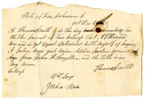 [Receipt for sale of slave to A. D. Kennard, October 10,  1842]