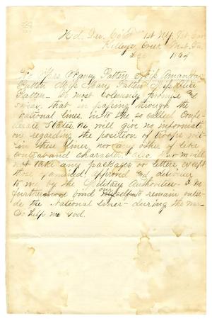Primary view of object titled '[Statement of Oath, December 1, 1864]'.