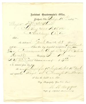 [Letter from Capt. H. H. Boggess to Major McPhail, February 15, 1865]