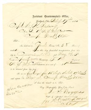 Primary view of object titled '[Letter from Capt. H. H. Boggess to Capt. H. K. Redway, February 17, 1865]'.