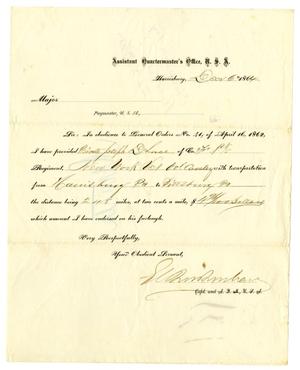 [Letter to the Commanding Officer, December 6, 1864]
