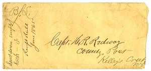 [Envelope for letter to Hamilton K. Redway, June 1865]