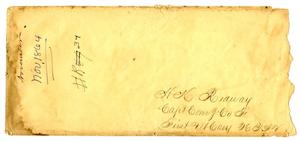 [Envelope for letter to Hamilton K. Redway, November 1864]