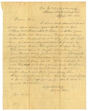 Primary view of object titled '[Letter from Hamilton K. Redway to Loriette C. Redway, April 14, 1864]'.