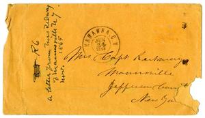 [Envelope originally addressed to Loriette C. Redway, 1866]