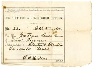 [Receipt of Levi Perryman, October 25, 1875]