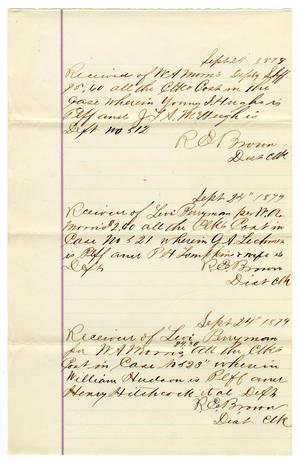 [Receipt of Levi Perryman and W. A. Morris, September 24, 1879]