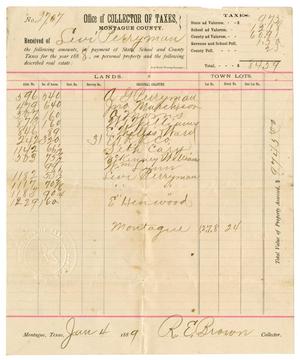 Primary view of object titled '[List of taxes collected, January 4, 1889]'.