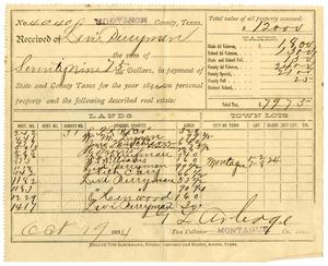 [Receipt for taxes paid, October 19, 1894]