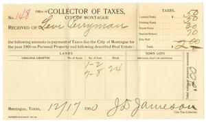 Primary view of object titled '[Receipt for taxes paid, December 17, 1900]'.