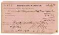 Thumbnail image of item number 1 in: '[Triplicate Warrant, October 19th, 1874]'.