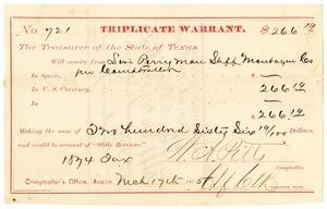 [Triplicate Warrant, March 17, 1875]