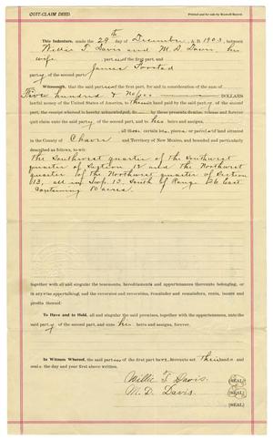 Primary view of [Quit Claim Deed, December 30, 1902]