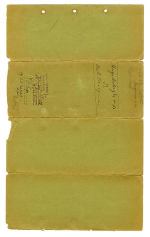 Primary view of object titled '[Cover Page for Deed, February 19, 1908]'.