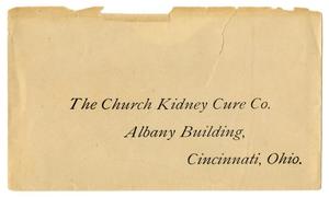Envelope to The Church Kidney Cure Company