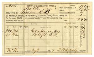 [Tax Receipt, Febrary 1, 1879]