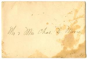 [Envelope addressed to Mr. and Mrs. Moore]