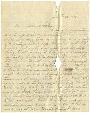 Primary view of object titled '[Letter from Dinkie McGee to Mary Ann Dodd Moore and Matilda Brantley Dodd, January 28, 1877]'.