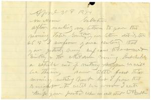 Primary view of object titled '[Letter from William Dodd to Moore, April 30, 1877]'.