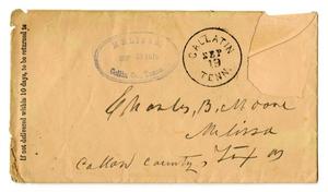 [Envelope for Charles B. Moore, September 1879]