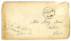 [Envelope from Dinkie McGee for Mary Moore, March 1, 1879]