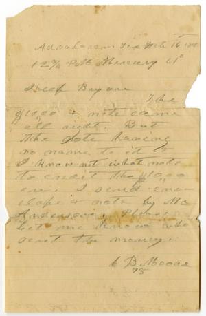[Letter from C. B. Moore to Jacob Bayon]
