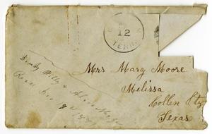 [Envelope from Dinkie, Alice and Willie McGee to Mary and Charles Moore, December 12, 1881]