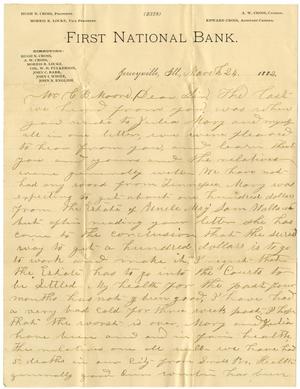 [Letter from J. C. Barr  to C. B. Moore, March 24, 1882]