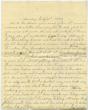 [Letter from Matilda Dodd to Sis and Mr. Moore, July 30, 1882]