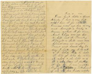 Primary view of object titled '[Letter from Willie, Alice, and Dinkie McGee to Mary Ann and Charles B. Moore, December 31, 1882]'.