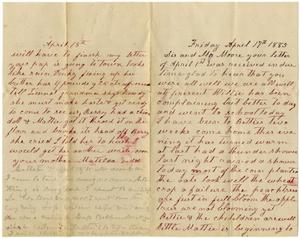Primary view of object titled '[Letter from Matilda Dodd to Mary and Charles B. Moore, April 17, 1885]'.