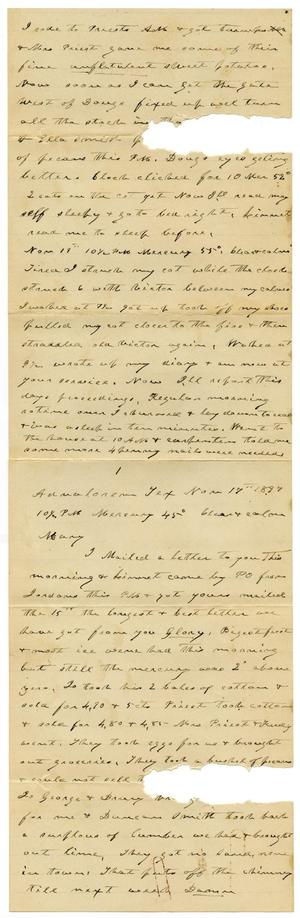 [Letter from Charles B. Moore to Mary Moore, November 17, 1887]