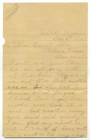 [Letter from Birdie McGee to Linnet Moore, December 8, 1892]