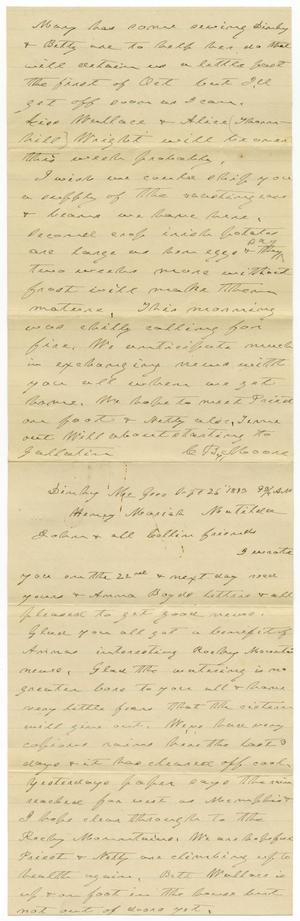 [Letter from C. B. Moore to H. S. Moore, September 26, 1893]