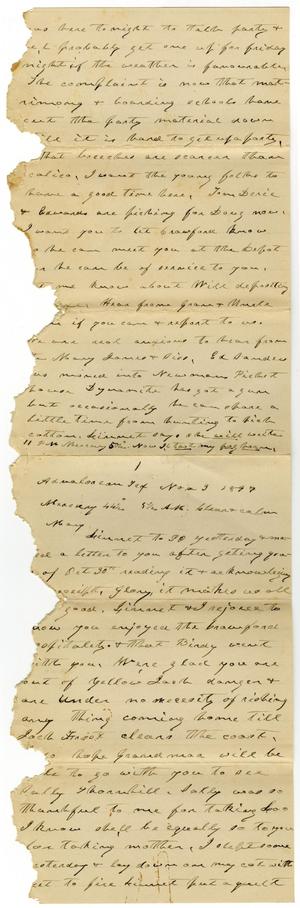 [Letter from Charles B. Moore to Mary Moore, November 3 - 4, 1897]