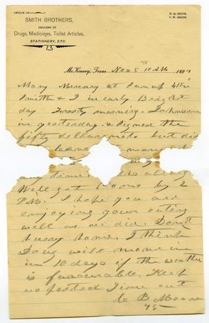 [Letter from Charles B. Moore to Mary Moore, November 5, 1897]